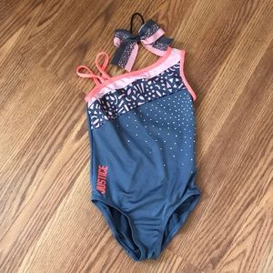 Justice Size 6 Dance Gymnastics Leotard With Bow